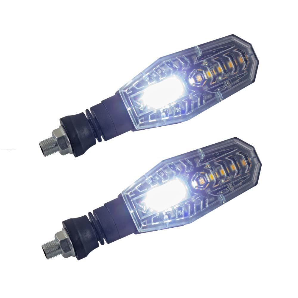 PAR DIRECCIONALES PF-01 LED SECUENCIAL LUZ AMBAR-BLANCO STALLION