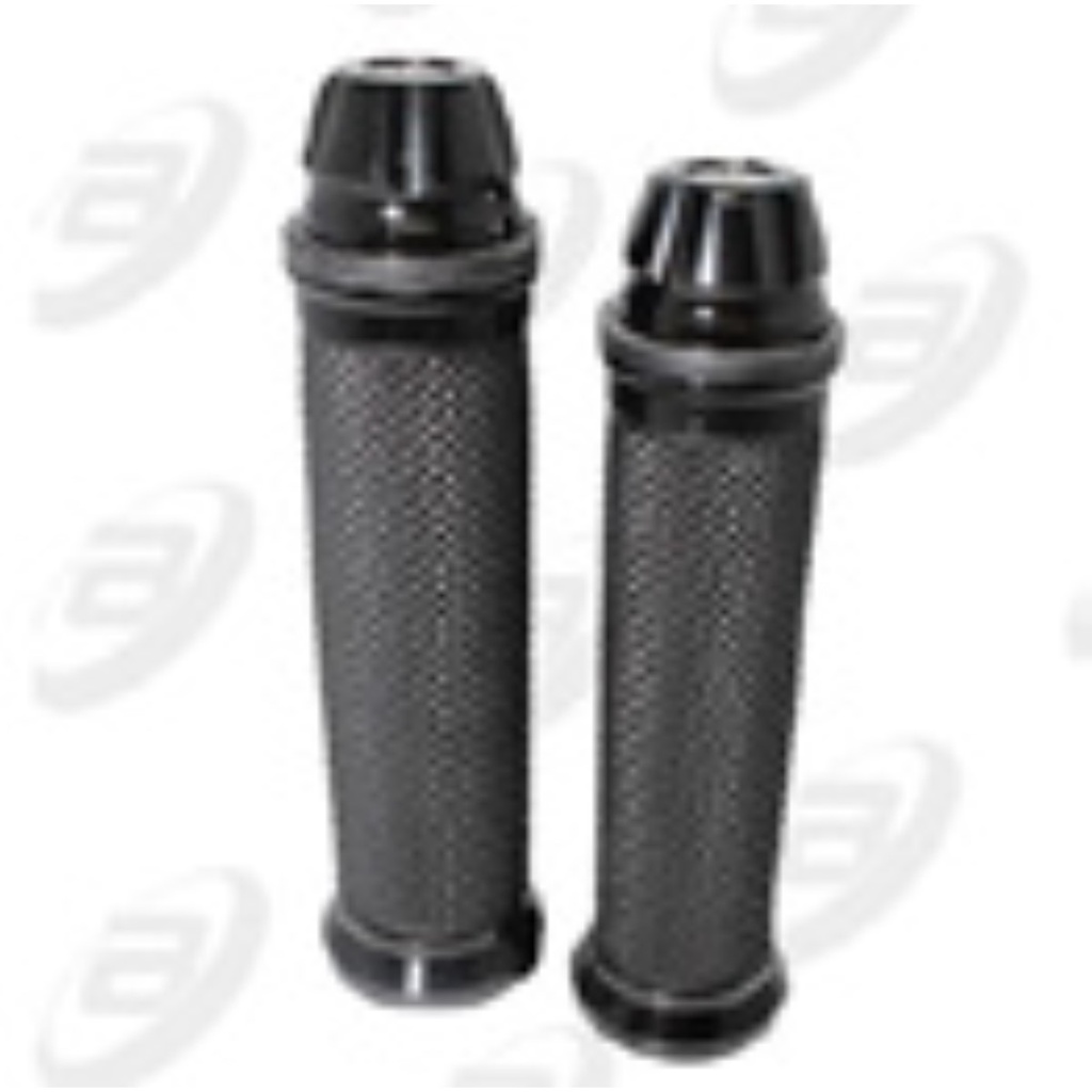 PUÑOS PVC ANTIDERRAPANTE CON BASE Y PUNTA ALUMINIO NEGRO C/ TUBO MOVIL MANUBRIO 7/8