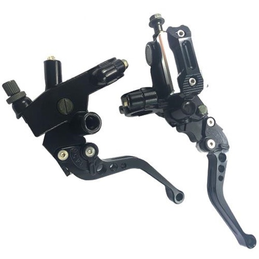 [1302-1012] BOMBA FRENO MAESTRA DER C/MANIJA Y MANIJA EMBRAGUE C/SOPORTE NEGRO UNIVERSAL PROMOTO