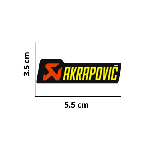 [MED-ACR-211] CALCOMANIA ACRILICO AKRAPOVIC 5.5x3.5 cm 