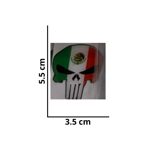 [MED-ACR-238] CALCOMANIA MEDIANA ACRILICO PUNISHER MEXICO 5.5x3.5 cm 