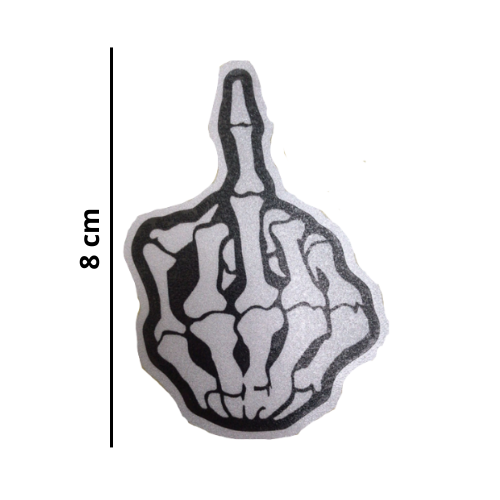 [REF-038] CALCOMANIA REFLEJANTE DEDO HUESOS 8x7 cm