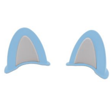 [ACC-002AG] OREJAS DE OSO PARA CASCO PLASTICO AZUL CON GRIS UNIVERSAL PARA TODO TIPO DE CASCOS