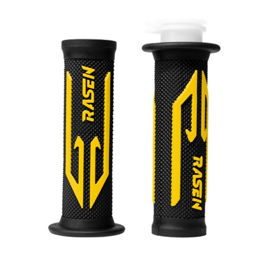 [RS-PUN-10020Y] PUÑO DE CAUCHO TIPO TRIBAL NEGRO CON FRANJAS (AMARILLO)