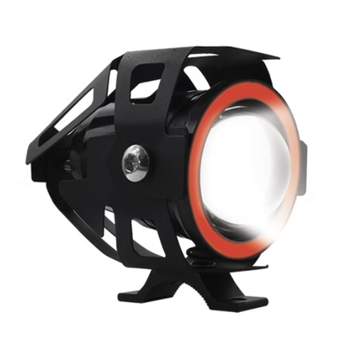 [OK-FAR-A012] FARO LED CON LUPA Y OJO DE ANGEL ROJO CON PROTECTOR LUZ BLANCA ALTA,BAJA Y ESTROBO