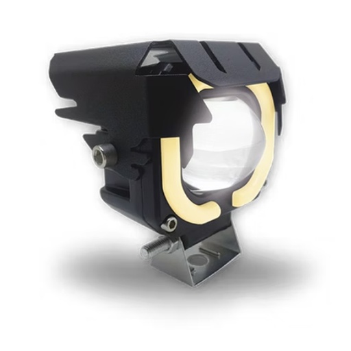 [OK-FAR-A016] FARO AUXILIAR CUADRADO CON LUPA LUZ BLANCA,AMARILLO CON ARO LATERAL AMARILLO