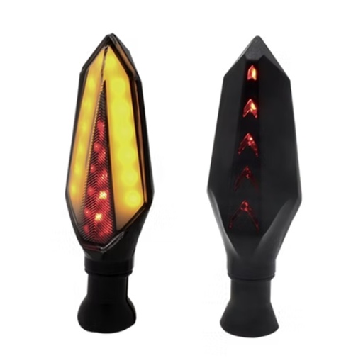 [OK-DIR-A049] DIRECCIONAL LED SECUENCIAL TIPO HEXAGONAL AMAR-ROJO UNIVERSAL