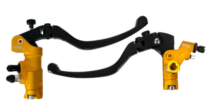 [BOM-1302-0721D] KIT BOMBA FRENO DERECHA Y MANIJA DECORATIVA UNIVERSAL IR-S2 DORADO