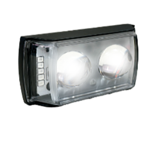 [RS-LED-13176YW-RBU] FARO LED LUZ AMARILLO-BLANCO 2 LENTES CSP CON ESTROBO LATERAL ROJO-AZUL