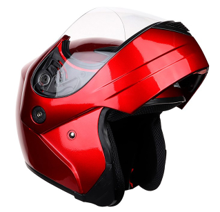 [CAS-7101-1421D] CASCO ABATIBLE IRON RACING IR108 DOT ROJO XL