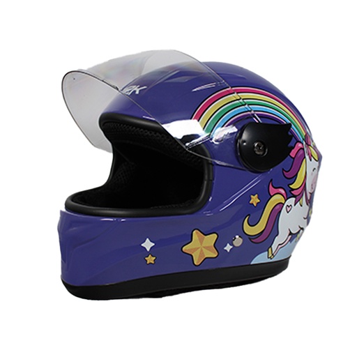 [MC-INF-013] CASCO DE MOTOCICLISTA INFANTIL MEK FANTASY PURPURA C/LUZ