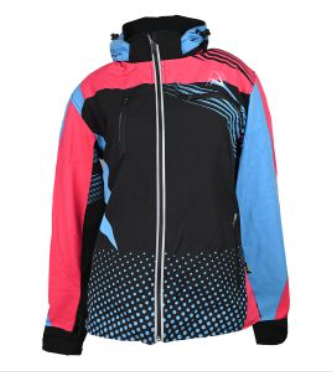 [CHA-033-M] CHAMARRA A-JACKETS CORTA C/CAPUCHA DAMA PROTECCIONES CERTIFICADAS REMOVIBLES NEGRO/AZUL/ROSA TALLA  M
