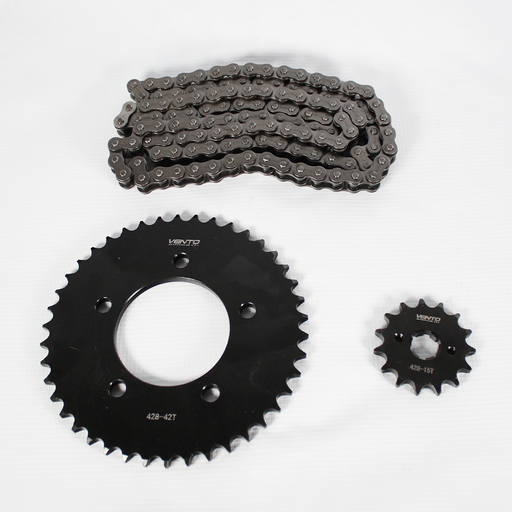[VG15100022] KIT DE SPROCKET CORONA 42T / PIÑON 1 5T CADENA REFORZADA NEGRA 428H-124 --- NITROX 250 T3 2024 > 2025 > 2026 NITROX 250 T2 2020 > 2021 > 2022 > 2023 NITROX 200 T2 2020 > 2021 > 2022 > 2023 V-RACER 250 2020 > 2021 > 2022 > 2023