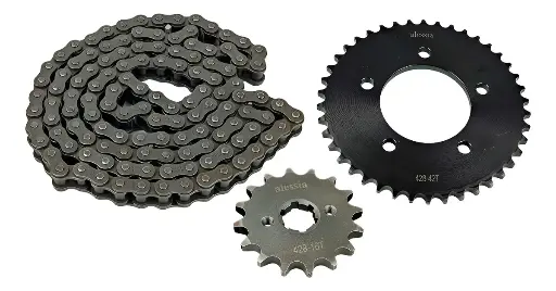 [VG15100008] KIT DE SPROCKET   CORONA  42T / PIÑON 16T CADENA REFORZADA NEGRA 428H-124 NITROX 300 2024 > 2025 > 2026