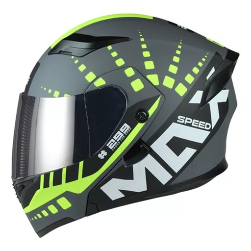 [EG-19.496.03.M] CASCO ABATIBLE BOSS MAXSPEED GRIS-VERDE L
