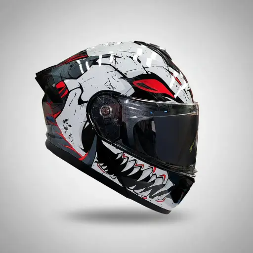 [AC1B-4024-002] CASCO PARA MOTOCICLISTA  ABATIBLE  NOCTURNE GRIS/BLANCO TALLA L 59-60