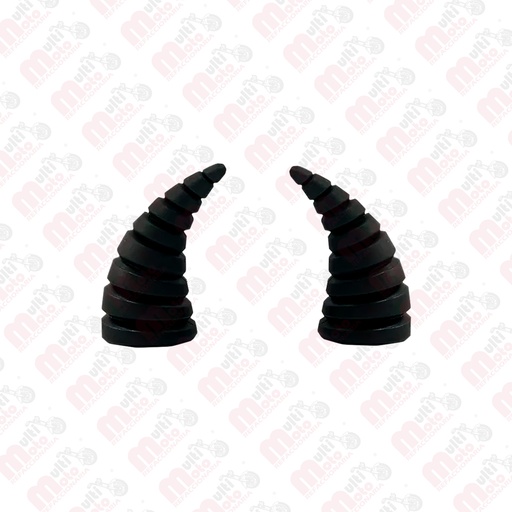 [MZ-1347-NGR] Cuerno Pequeño para Casco Rayado / Espiral Negro