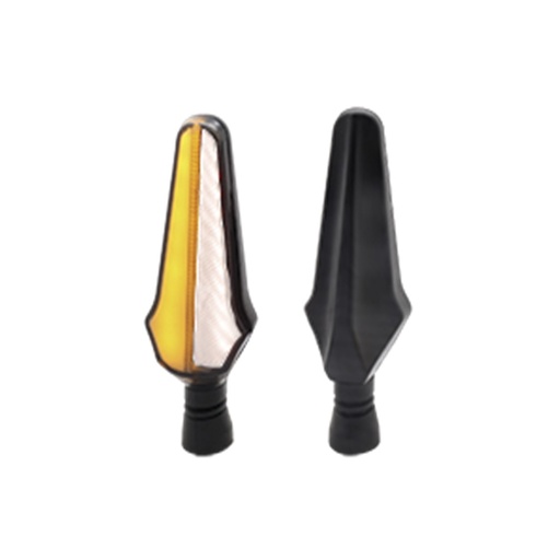 [RS-DIR-0035Y-W] DIRECCIONAL LED SECUENCIAL TIPO RAYAS UNIVERSAL (AMARILLO-BLANCO)