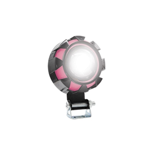 [RS-LED-13050W-P] FARO LED LUZ BLANCA REDONDO CONTORNO ROSA