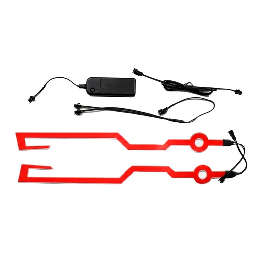 [1006305-1] Luces led casco diseño tribal color Rojo MEK