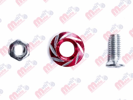 [TOR-6701-0809R] TORNILLO DECORATIVO ALUMINIO CON COLORES REDONDO M6 ROJO