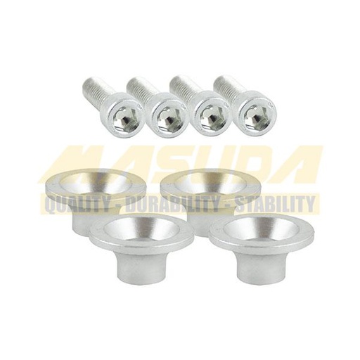 [TOR-6701-0851P] TORNILLO DECORATIVO ALUMINIO CONICO M6 PLATA JUEGO 4 PZS 