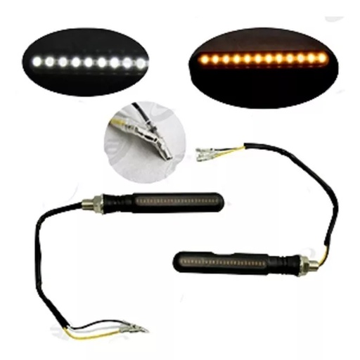 [DIR-130A] DIRECCIONALES 24 LEDS SPIKE BLANCA / AMBAR 12 Vcc