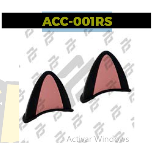 [ACC-001RS] OREJAS DE GATO PARA CASCO DE SILICON NEGRO/ROSA UNIVERSAL PARA TODO TIPO DE CASCOS