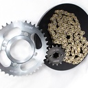 KIT SPROCKET 41T/14T/428H-104L MODELO 125-FL AÑO 19-25, CADENA DORADA