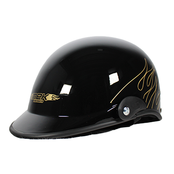 CASCO CACHUCHA ADULTO MEK NEGRO/DORADO GOLD FLAME TALLA L