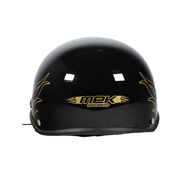 CASCO CACHUCHA ADULTO MEK NEGRO/DORADO GOLD FLAME TALLA L