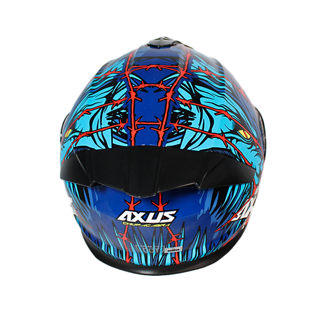 CASCO PARA MOTOCICLISTA  ABATIBLE  CHUPACABRA AZUL/ROJO TALLA L 59-60