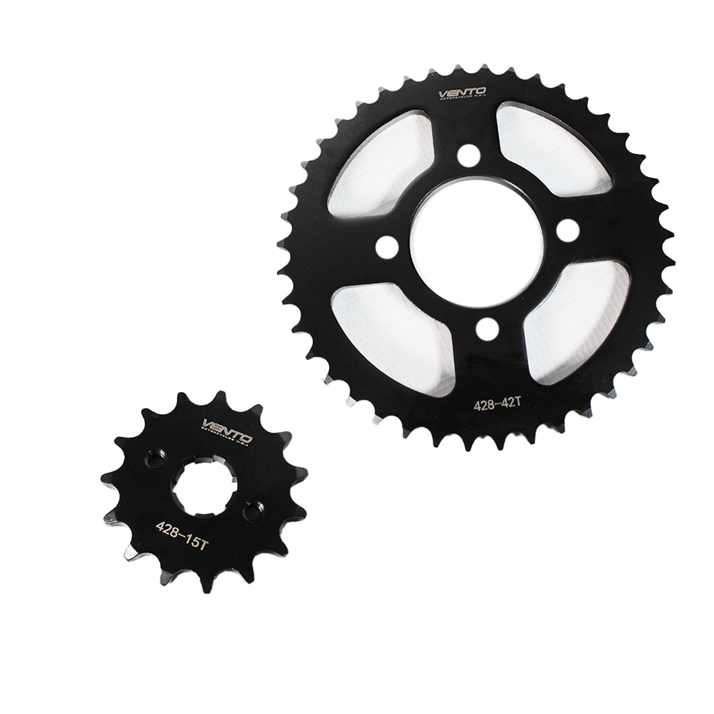 KIT DE SPROCKET   CORONA  42T / PIÑON 15T CADENA REFORZADA NEGRA 428H-116  CYCLON 150 >2020 >2021>2022>2023 > 2024
CYCLONE 200 >2020 >2021>2022>2023 > 2024
CYCLONE 210 >2024 >2025>2026
SHARK 150
