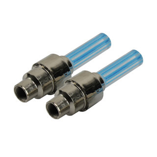 TAPON VALVULA LLANTA CON LUZ SET AZUL
