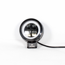 FARO 2 LED REDONDO CON LUPA LUZ BLANCA FIJA Y ESTROBO OPCIONAL CONTORNO ROJO