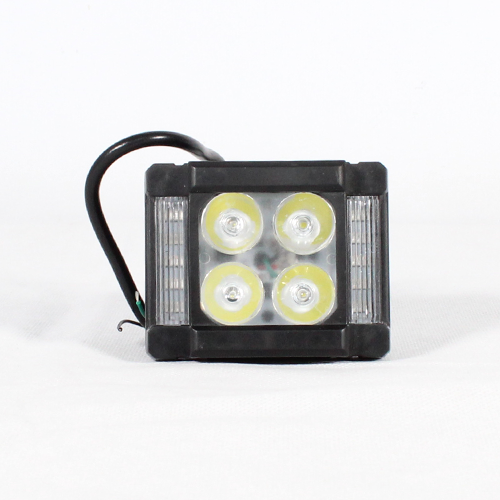 FARO AUXILIAR CUADRADO 4 LED BLANCO CON LATERALES AZUL Y ROJO ESTROBO, ALTA, BAJA