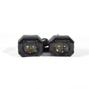 FARO AUXILIAR HEXAGONAL LED CON LUPA LUZ FIJA AMARILLO-BLANCO BASE PLANA EXTENDIDA