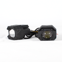 FARO AUXILIAR HEXAGONAL LED CON LUPA LUZ FIJA AMARILLO-BLANCO BASE PLANA EXTENDIDA