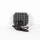 FARO LED CUADRADO MINI 2 LED CON LUPA LUZ BLANCA FIJA Y CON ESTROBO OPCIONAL CONTORNO ROJO