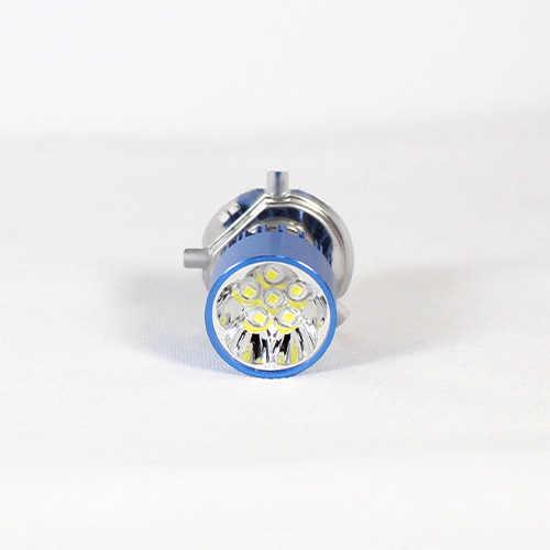 FOCO DE FARO LED H4 6 LED LUZ BLANCA CON CARCASA AZUL