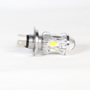 FOCO DE FARO LED H4 CON LUPA LUZ BLANCA Y AMARILLA CON CARCASA PLATA