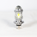 FOCO DE FARO LED H4 CON LUPA LUZ BLANCA Y AMARILLA CON CARCASA PLATA