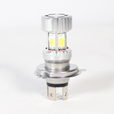 FOCO DE FARO LED H4 LUZ BLANCA SEIS LADOS CARCASA PLATA