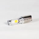 FOCO DE FARO LED MEDIA VUELTA CON DOS COLORES AMAR-BLANCO CARCASA PLATA