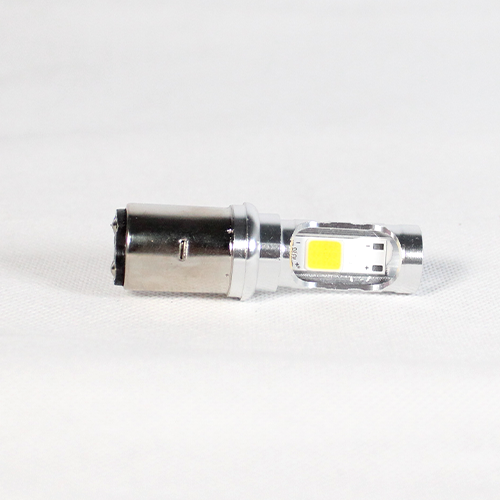 FOCO DE FARO LED MEDIA VUELTA CON DOS COLORES AMAR-BLANCO CARCASA PLATA