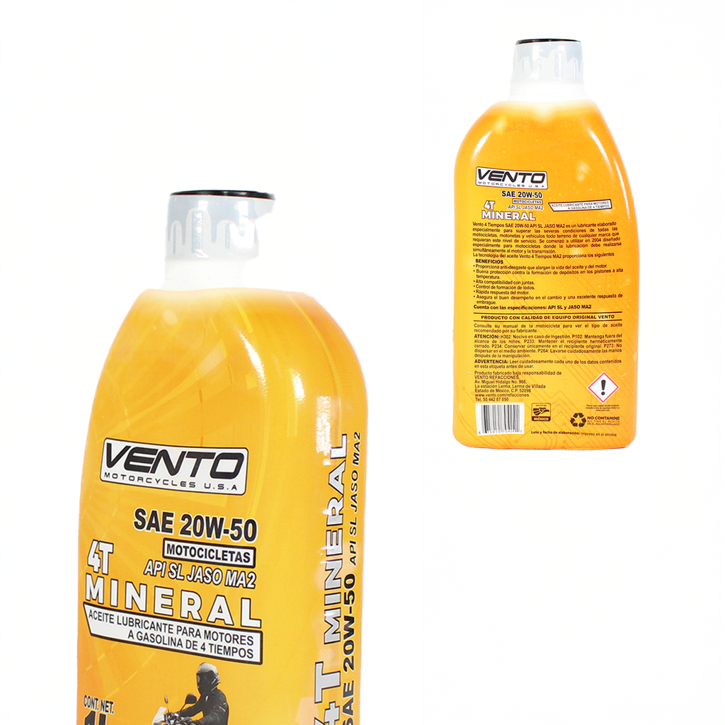 Aceite Vento 4 Tiempos SL Mineral Jaso MA2 20W-50