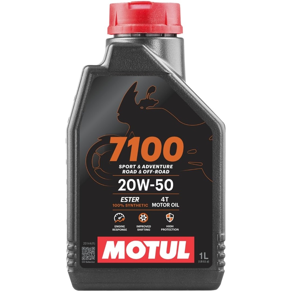[104103] ACEITE PARA MOTOR 4 TIEMPOS MOTUL 7100 20W50 1L SINTETICO