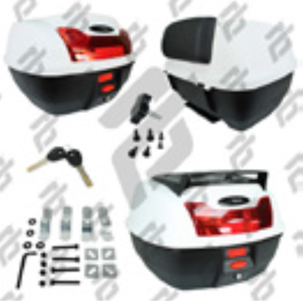 CAJA PORTA-EQUIPAJE MOTONETAS Y MOTOS DE TRABAJO / CAPACIDAD 42L ANCHO 51cm/ALTO 43cm/FONDO:
31.5cm/DESMONTABLE/RESPALDO/REJILLA TOP/CARGA: 5kg