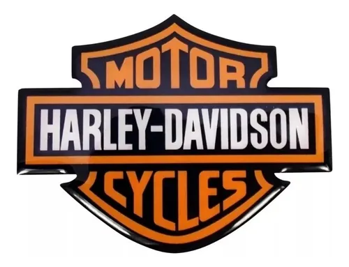[GDE-094] CALCOMANIA GRANDE HARLEY DAVISON (BLANCO NARANJA Y NEGRO)