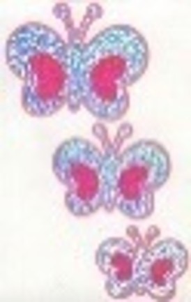 CALCOMANIA GRANDE MARIPOSAS PLATA/ROSA